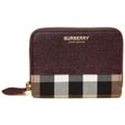 Cartera Check Leather Zip Wallet para mujer - Burberry - Modalova