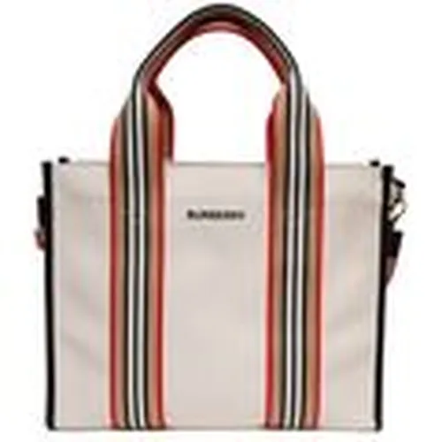 Bolsa Small Icon Stripe Trim Canvas Tote para mujer - Burberry - Modalova