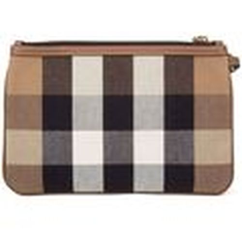 Bolso New Peyton Check Canvas And Leather Wrist-Strap Pouch para mujer - Burberry - Modalova