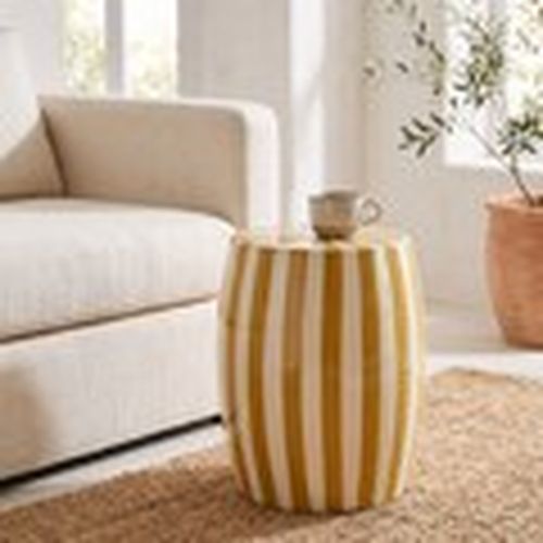 Accesorios de sofás, mesas con pedestal Taburete Cilíndrico A Rayas Mostaza para - Signes Grimalt - Modalova