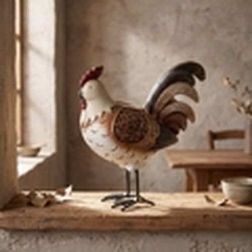 Figuras decorativas Gallo Blanco Con Cola Marrón para - Signes Grimalt - Modalova