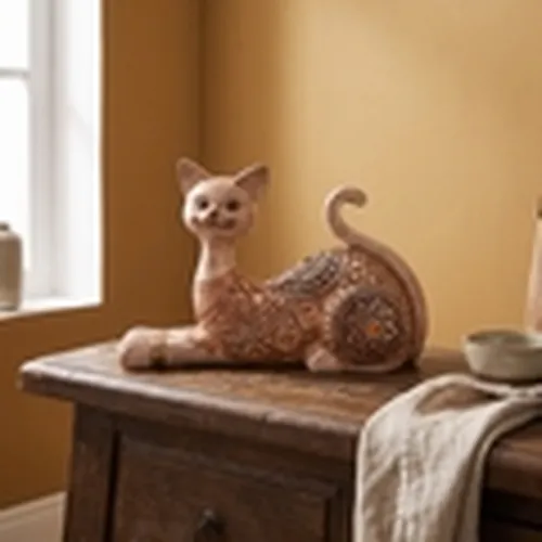 Figuras decorativas Gato Tumbado Con Mandalas para - Signes Grimalt - Modalova