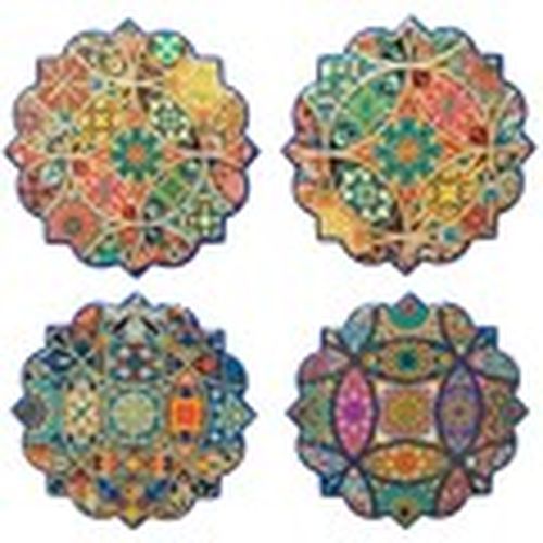 Set de mesa Posavasos Estrella Mandalas Borde Azul Set 4 para - Signes Grimalt - Modalova
