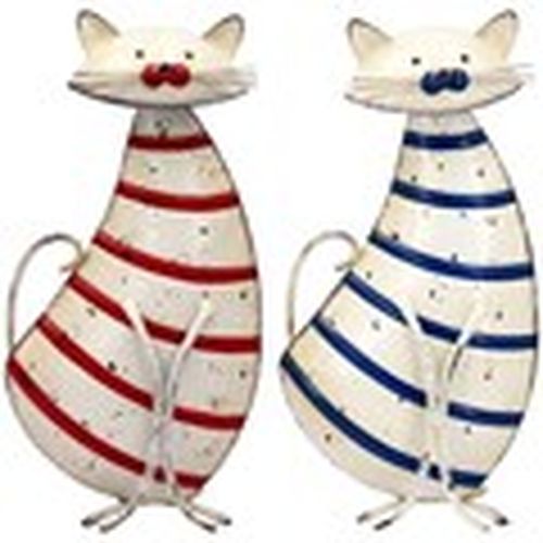 Figuras decorativas Set 2 Gatos Grandes Rayas Rojo Y Azul para - Signes Grimalt - Modalova