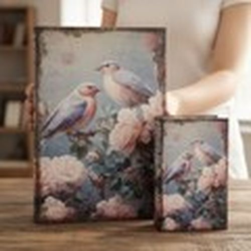 Cestas, cajas y cubos de basura Cajas Libro Pájaros Peonías Set 2 para - Signes Grimalt - Modalova