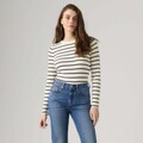 Jersey Rib Crew Sweater Brandy Stripe Egret Navy para mujer - Levis - Modalova
