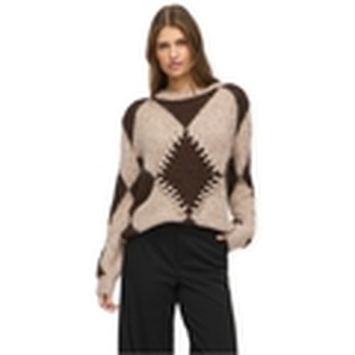 Jersey Tora Knit - Natural Melange/Coffee Bean para mujer - Vila - Modalova