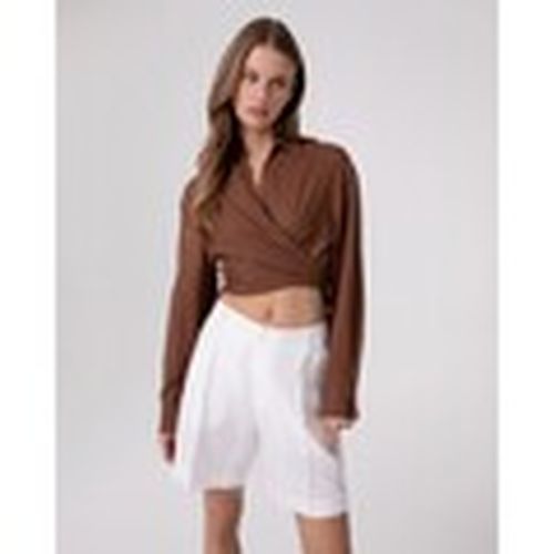 Camisa Corta Lino C/Nodo Davanti para mujer - Hinnominate - Modalova