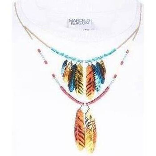 T-shirt FEATHERS NECKLACE OVER TEE - Marcelo Burlon County Of Milan - Modalova