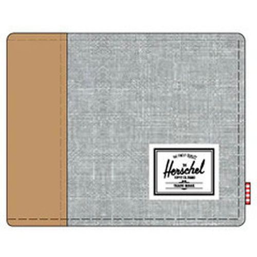 Portafoglio Hank Wallet Light Grey Crosshatch/Natural - Herschel - Modalova