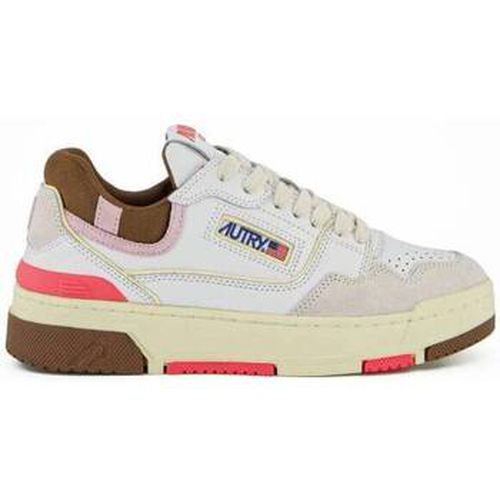 Sneakers sneakers donna Clc Low in pelle bianca, marrone e rosa - Autry - Modalova