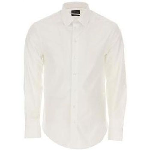 Camicia a maniche lunghe -CAMICIA COLLO ITALIANO POPELINE - Emporio armani - Modalova