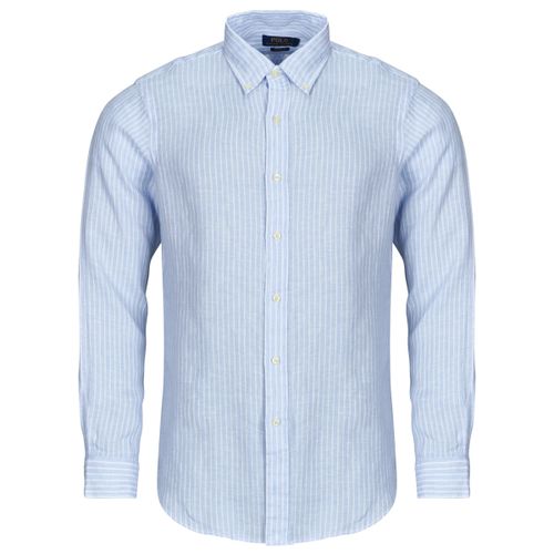 Camicia a maniche lunghe CAMICIA A RIGHE TAGLIO DRITTO IN LINO - Polo ralph lauren - Modalova