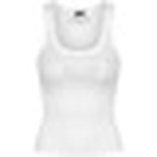 Top canotta bianca con strass - No Secrets - Modalova