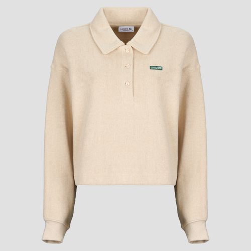 Maglione Sweatshirt polo en interlock côtelé avec étiquette - Lacoste - Modalova