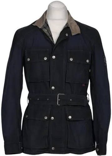 Herren Jacke, marineblau, Gr. EU 44, Baumwolle, Viskose - Second Hand - Belstaff - Modalova