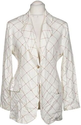 Damen Blazer, cremeweiß, Gr. EU 40, Leinen, Synthetik, Viskose - Second Hand - Asos - Modalova
