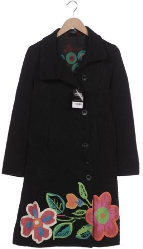 Damen Mantel, schwarz, Gr. EU 42, Baumwolle, Synthetik - Second Hand - Desigual - Modalova