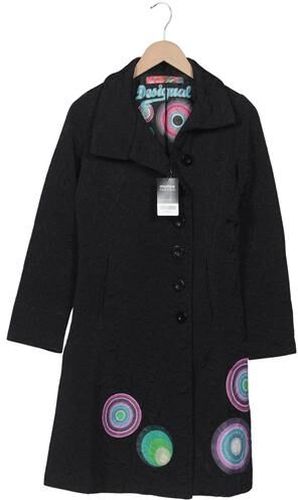 Damen Mantel, schwarz, Gr. EU 38, Baumwolle, Synthetik, Viskose - Second Hand - Desigual - Modalova