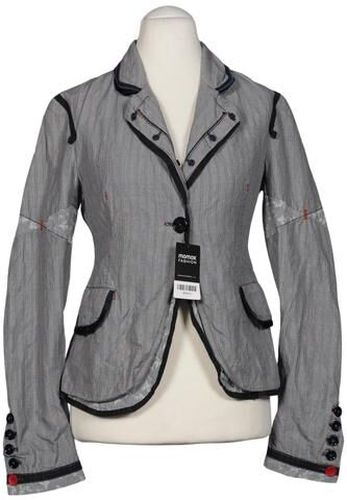 Damen Blazer, grau, Gr. EU 38, Baumwolle, Leinen, Viskose - Second Hand - High - Modalova