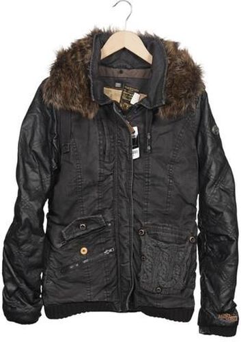 Damen Jacke, schwarz, Gr. XL, Elasthan, Baumwolle, Kunstleder, Synthetik - Second Hand - Khujo - Modalova
