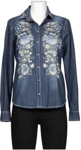 Damen Bluse, blau, Gr. EU 40 (IT 46), Elasthan, Baumwolle - Second Hand - NARACAMICIE - Modalova