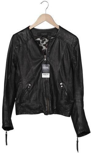 Damen Jacke, schwarz, Gr. L, Leder, Synthetik - Second Hand - Oakwood - Modalova