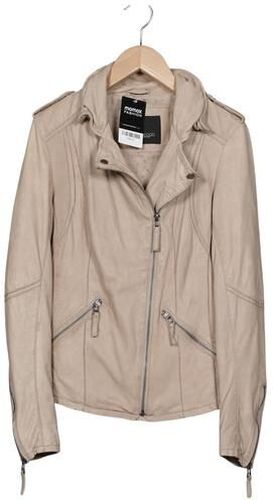 Damen Jacke, beige, Gr. M, Baumwolle, Leder, Synthetik - Second Hand - Oakwood - Modalova