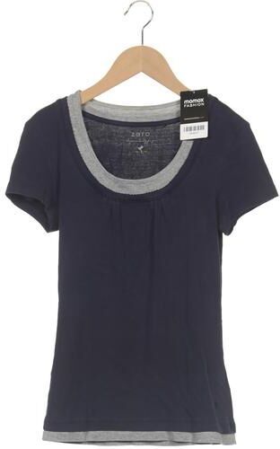 Damen T-Shirt, marineblau, Gr. EU 38, Baumwolle - Second Hand - Zero - Modalova