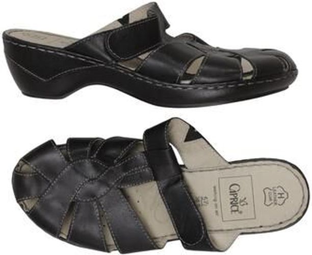 Damen Sandale, schwarz, Gr. EU 38.5, Leder - Second Hand - Caprice - Modalova