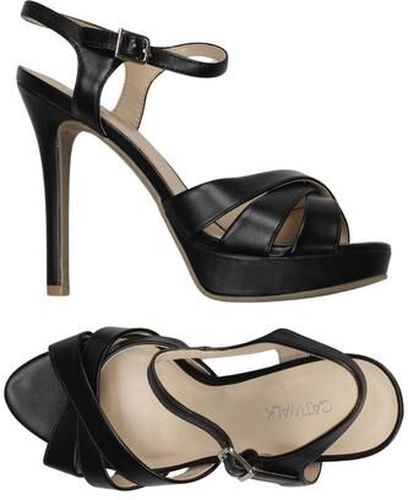 Damen Sandale, schwarz, Gr. EU 38, Kunstleder - Second Hand - Catwalk - Modalova