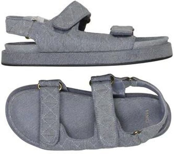 Damen Sandale, blau, Gr. EU 38 - Second Hand - Mango - Modalova