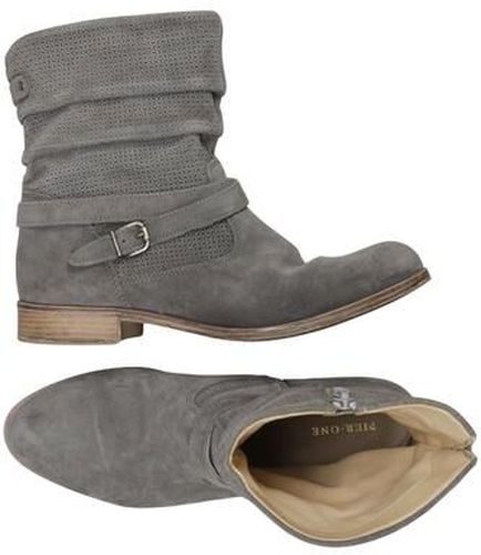 Damen Stiefelette, grau, Gr. EU 38, Leder - Second Hand - Pier One - Modalova