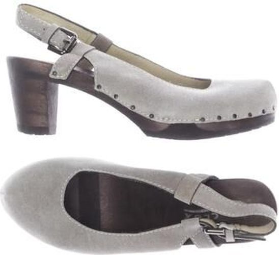 Damen Sandale, grau, Gr. EU 37, Leder - Second Hand - Softclox - Modalova