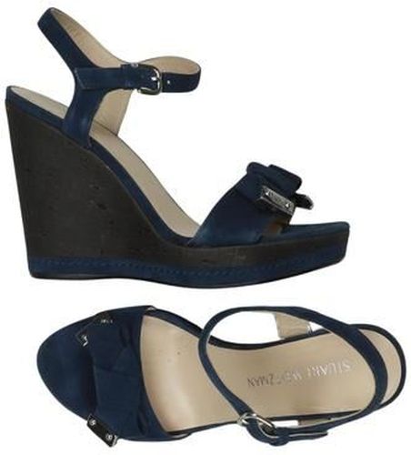 Damen Sandale, marineblau, Gr. EU 38, Kunstleder, Leder - Second Hand - Stuart Weitzman - Modalova