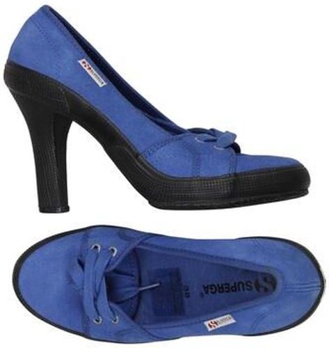 Damen Pumps, blau, Gr. EU 38, Leder - Second Hand - Superga - Modalova