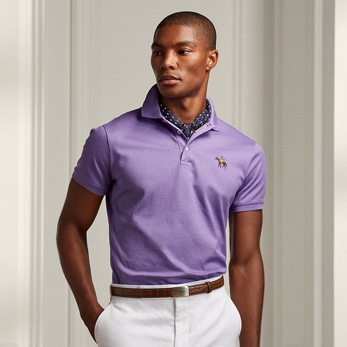 Custom Slim Fit Piqué Polo Shirt - Purple Label - Modalova