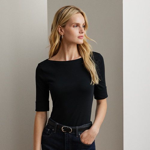 Stretch Cotton Boatneck Tee - Lauren - Modalova