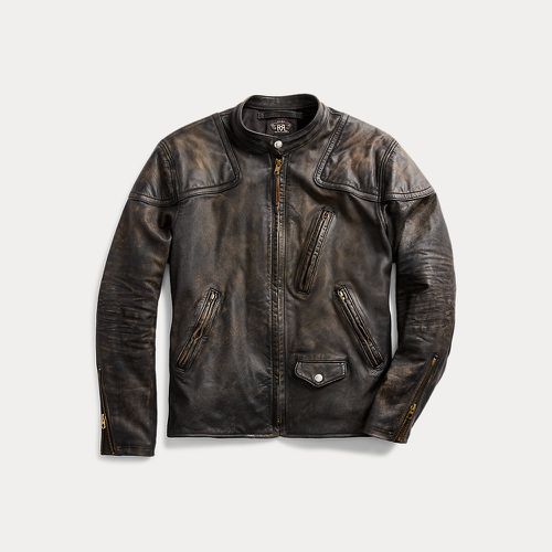 Slim Fit Leather Moto Jacket - RRL - Modalova