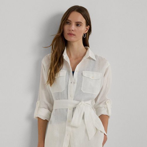 Relaxed Fit Belted Linen Shirt - Lauren - Modalova