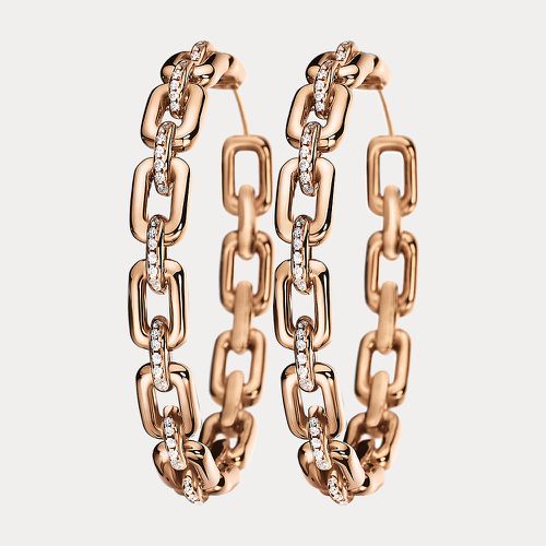 Pave Rose Gold Hoop Earrings - Ralph Lauren - Modalova