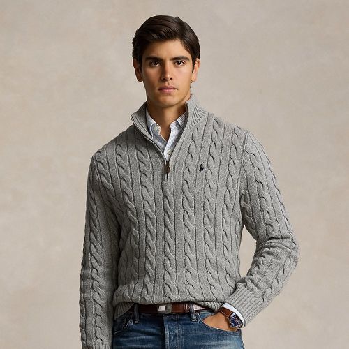 Cable-Knit Cotton Quarter-Zip Jumper - Polo Ralph Lauren - Modalova