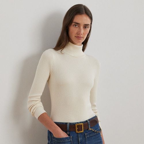 Petite - Rib-knit Roll Neck Jumper - Lauren Petite - Modalova