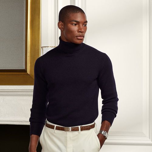 Cashmere Roll Neck Jumper - Purple Label - Modalova