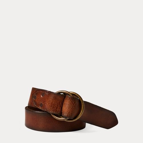 Distressed Leather Double-O-Ring Belt - RRL - Modalova