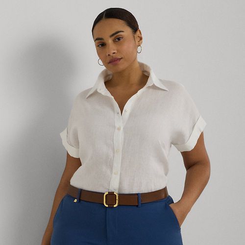 Curve - Relaxed Fit Linen Short-Sleeve Shirt - Lauren Curve - Modalova