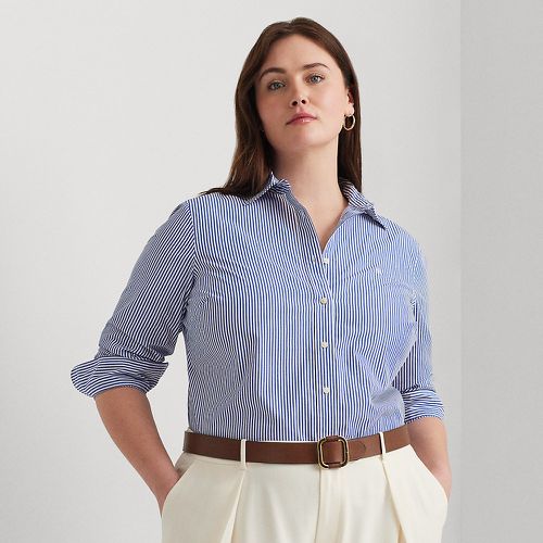 Curve - Striped Easy Care Cotton Shirt - Lauren Curve - Modalova