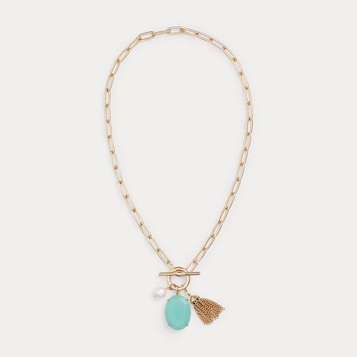Stone & Pearl Pendant Necklace - Lauren - Modalova