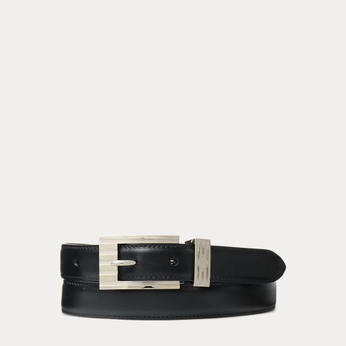 Fluted-Buckle Leather Belt - Purple Label - Modalova