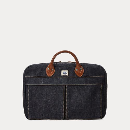 Leather-Trim Denim Briefcase - RRL - Modalova